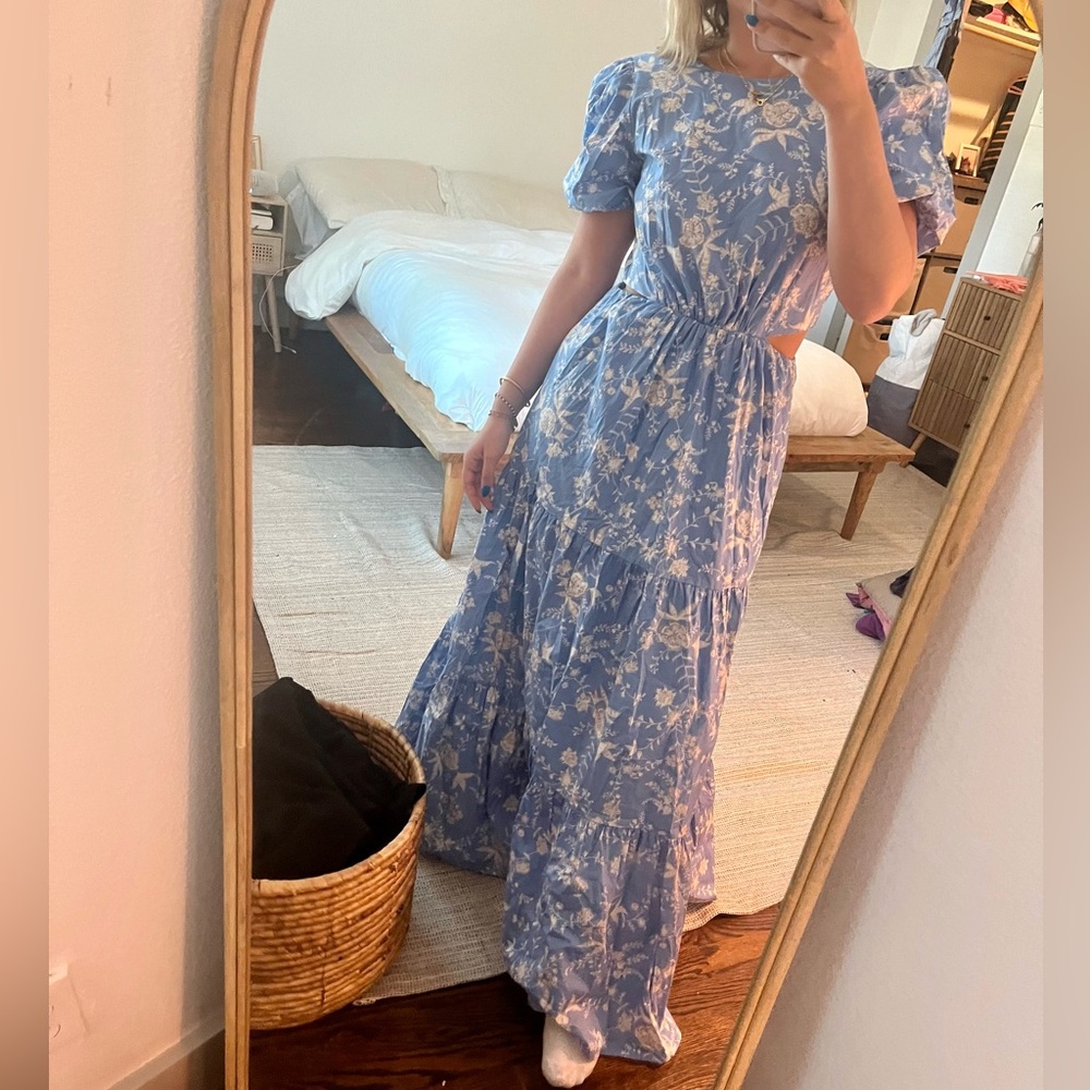 Wayf Blue Floral Maxi Dress